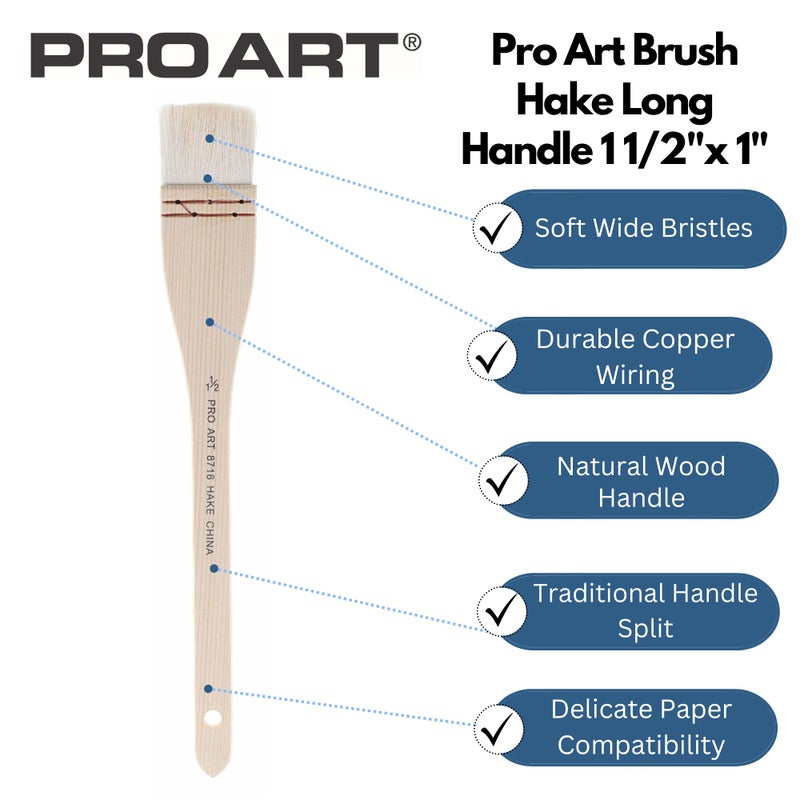 Pro Art Paintbrush Bristle Hake 1.5"x 1" - Image 2